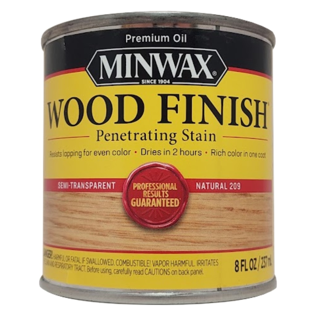 Minwax Wood Finish Semi-Transparent Natural Oil-Based Wood Stain 0.5 Pt.