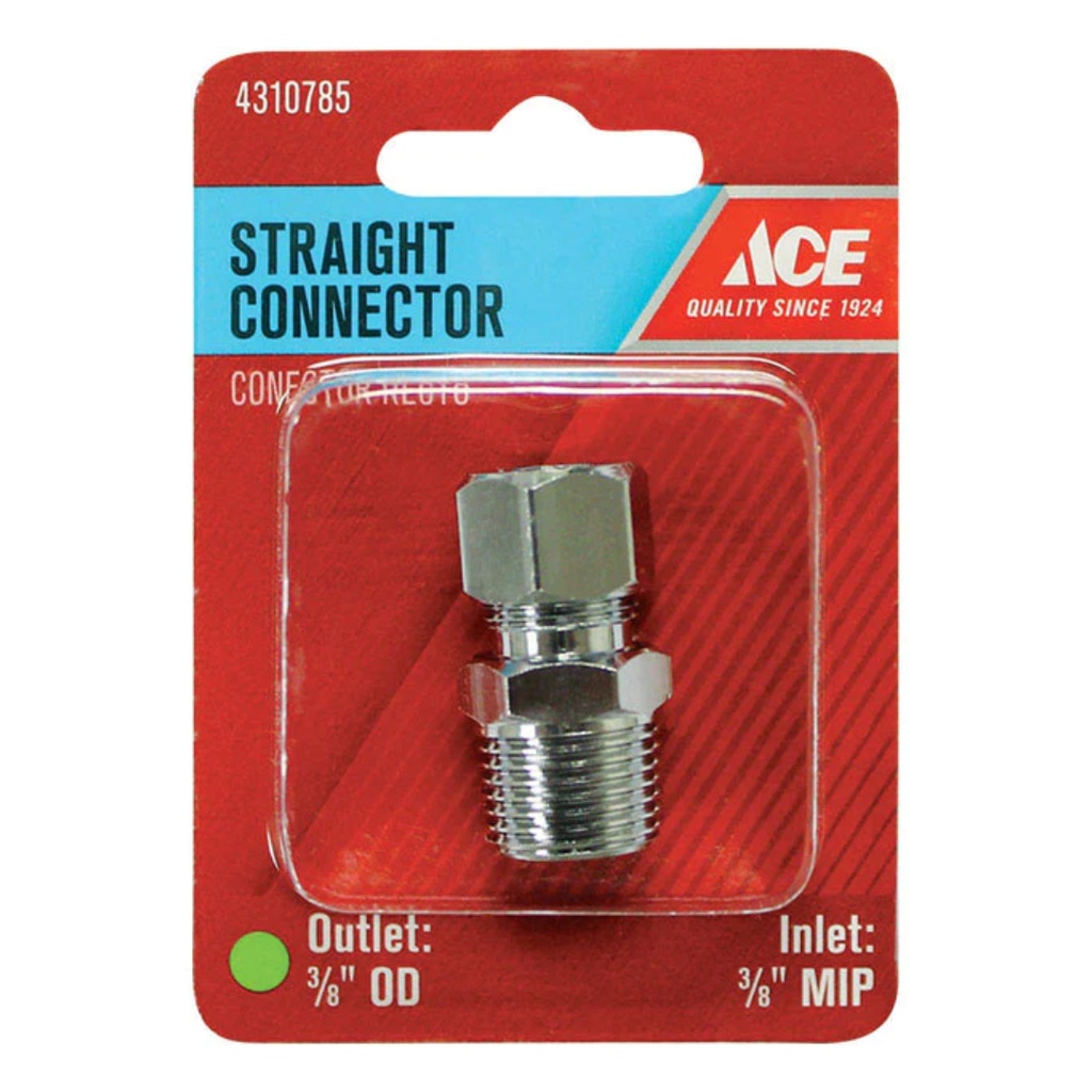 Ace 3/8 in. MPT X 3/8 in. D Compression Brass Straight Connector