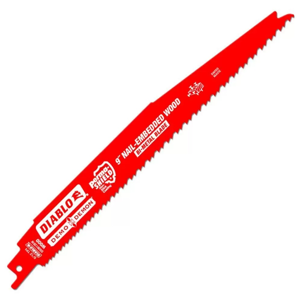 Diablo Tools 9in Bi Metal Reciprocating Blade for Nail Embedded Wood 15 Pack - DS0912BW15