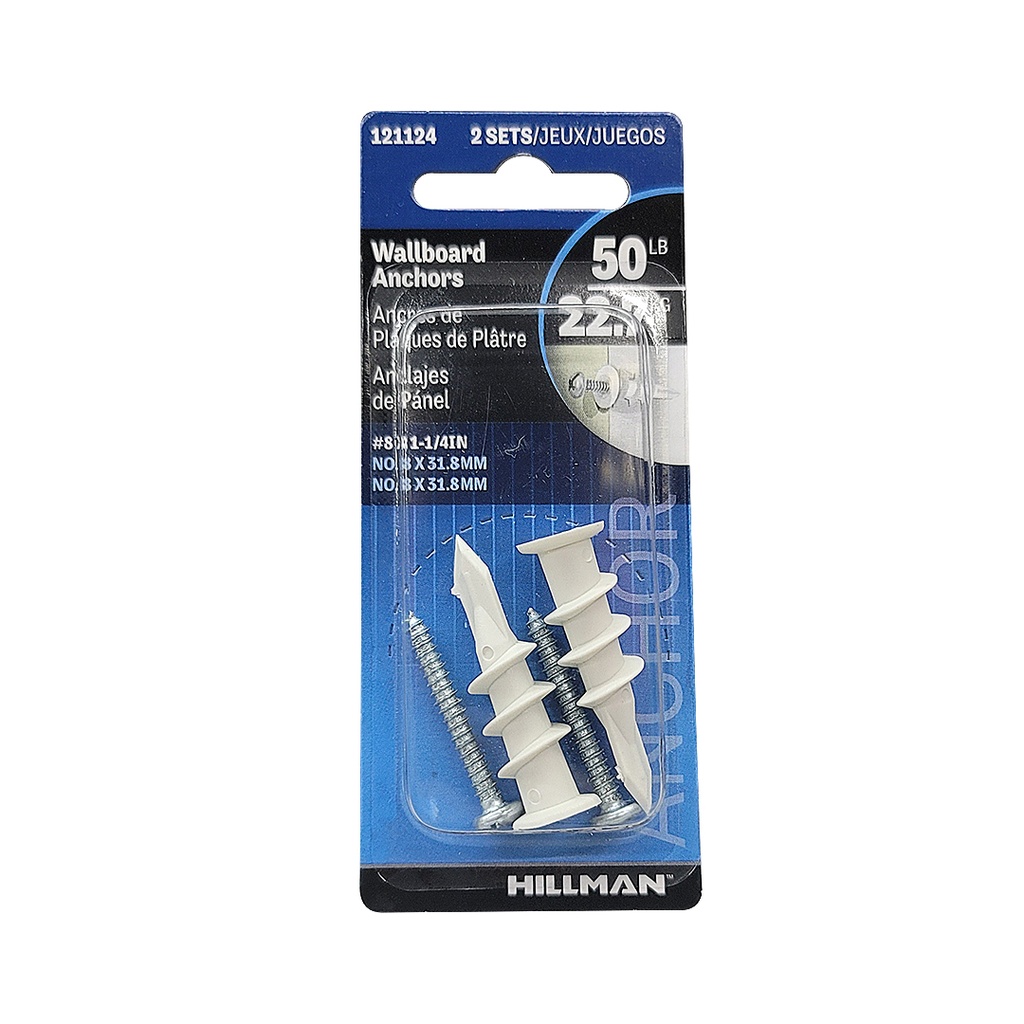 Hillman 121124 No.8 Zip-It Nylon Anchor with Screw