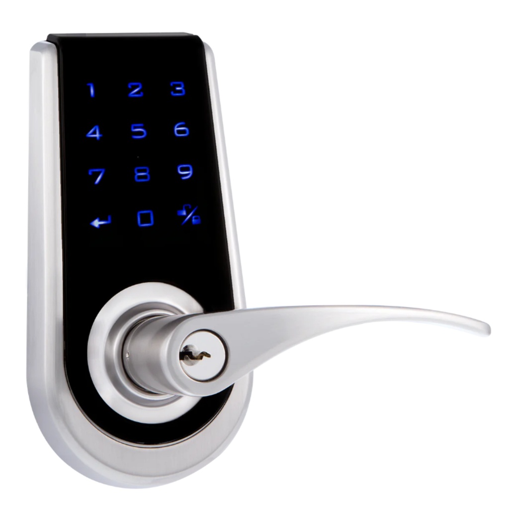 [380009326] Toledo Locks Bilbao Electronic Lever with Touch Screen in Satin Nickel Finish