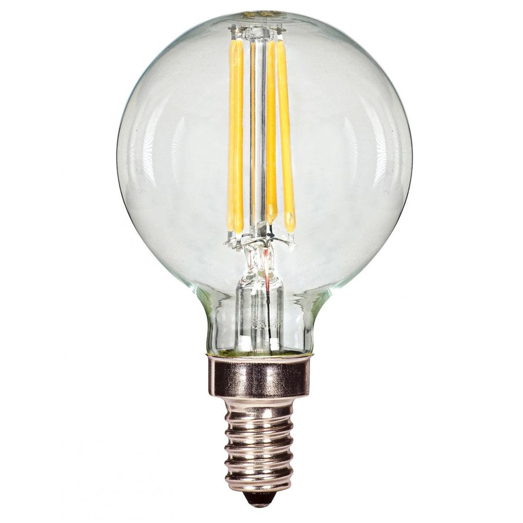 [S9871] Satco 4w G16 Globe LED Filament E12 Candelabra Base 350Lm 2700K Dimmable Bulb