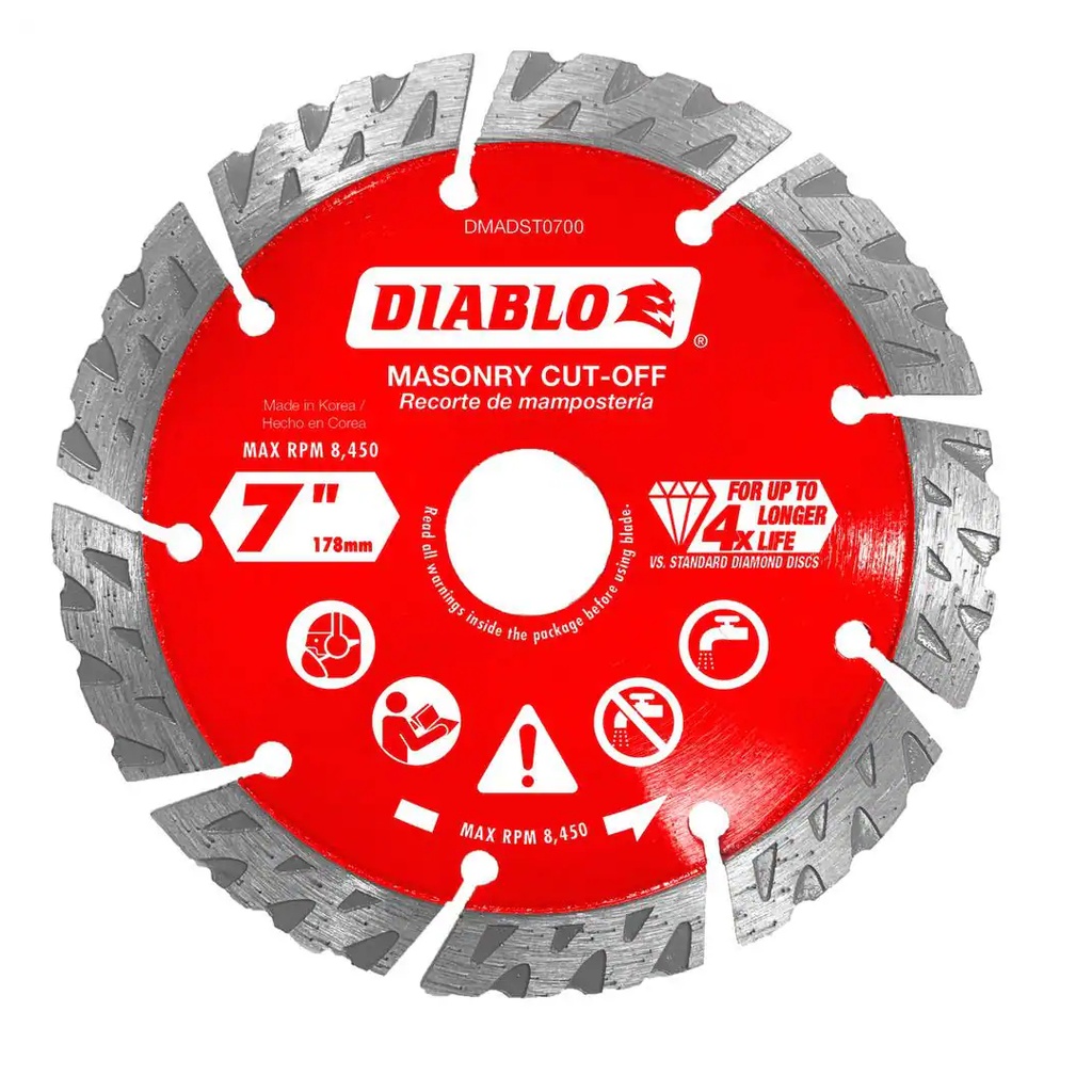 [DMADST0700] Diablo 7 in. D X 7/8 in. Diamond Segmented Turbo Masonry Cut-Off Disc