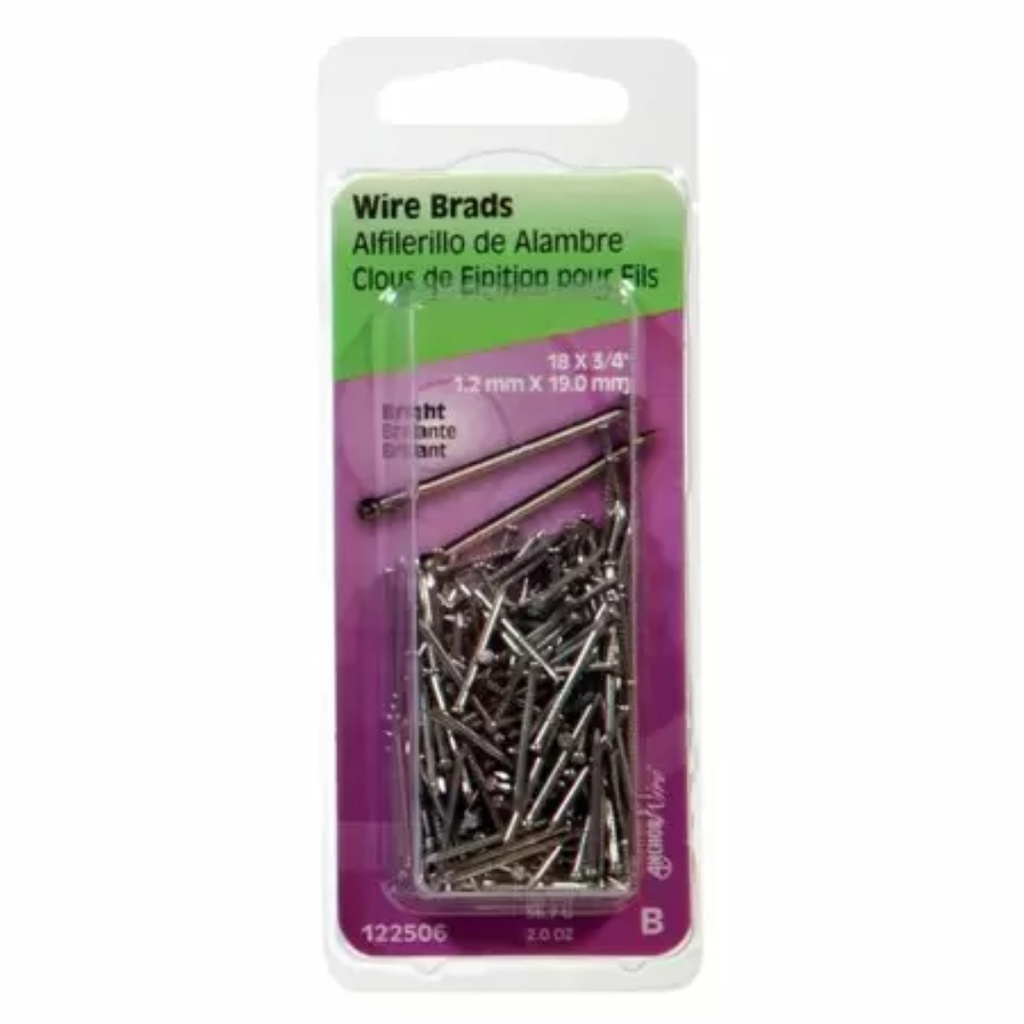 Hillman 18 Ga. X 3/4 in. L Bright Steel Brad Nails 1 Pack 2 Oz.