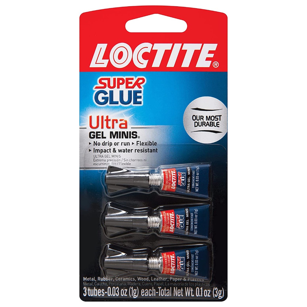 Loctite Ultra Gel Minis High Strength Gel Super Glue 0.1 Oz.