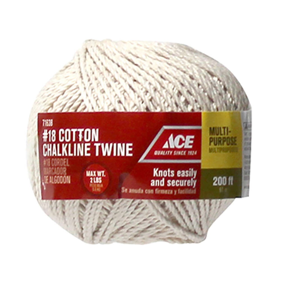 #18 X 200  Cotton Cable Cord Ace Rope - Packaged 71638 082901716389