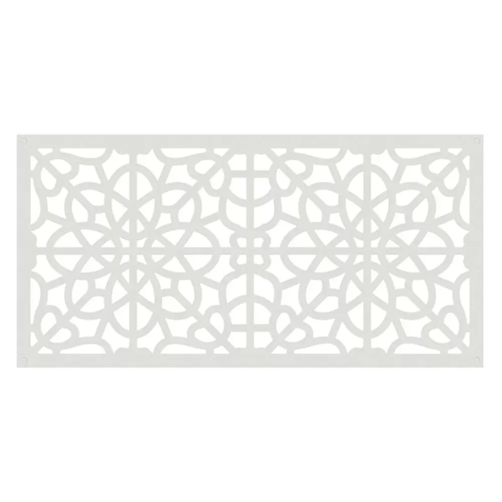 [73004785] 2 Ft. X 4 Ft. Fretwork White Polypropylene Decorative Screen Panel