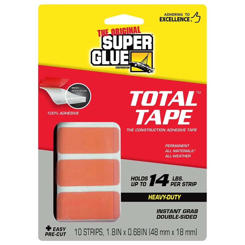 [9027477] The Original Super Glue Super Strong 1.8 in. L X 0.68 in. W Double-Sided Mounting Strips