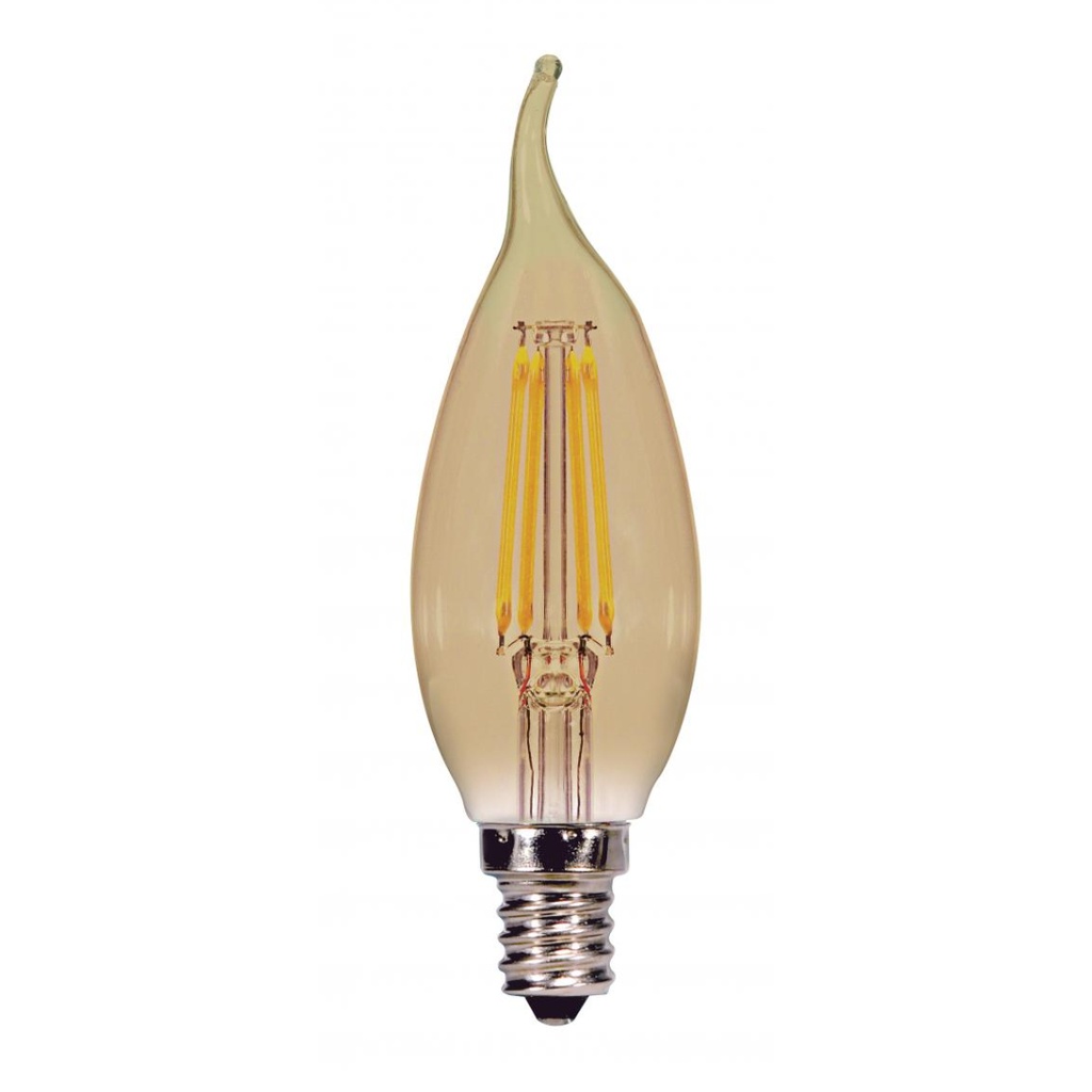Satco 3.5w CA11 E12 LED 120v 2000K 300 Lumens Vintage Style Filament Lamps