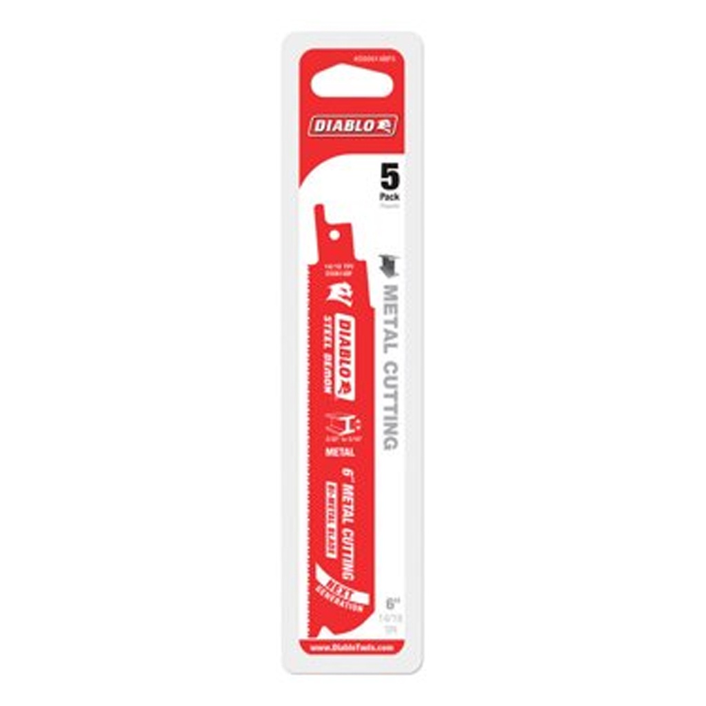 Diablo 6 in. Bi-Metal Medium Metal Reciprocating Saw Blade 14/18 TPI 5 Pk