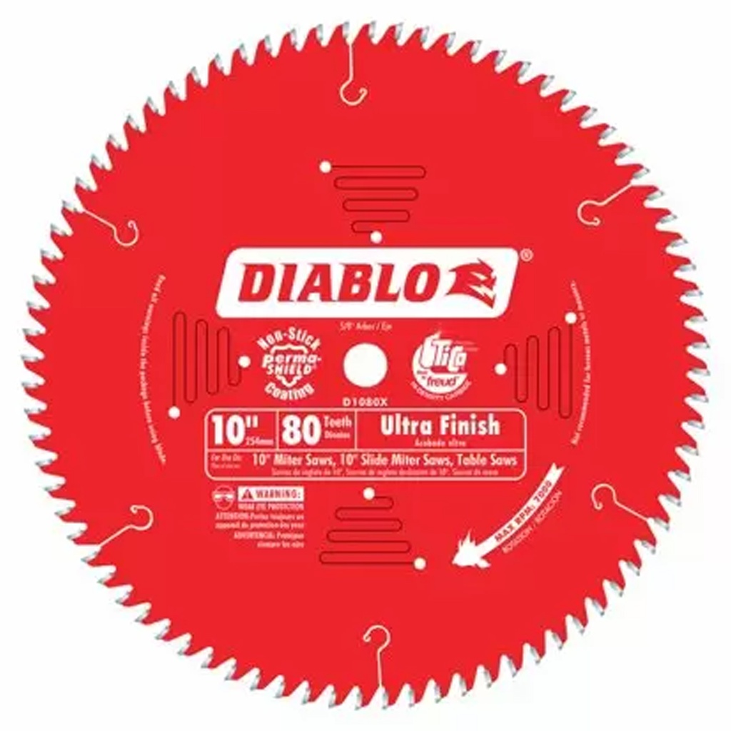 [D1080X] Diablo 10 in. D X 5/8 in. TiCo Hi-Density Carbide Circular Saw Blade 80 Teeth 1 Pk