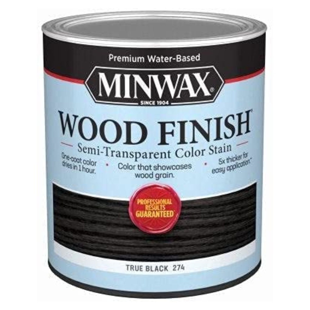 [1014856] Minwax Wood Finish Water-Based Semi-Transparent True Black Water-Based Acrylic Emulsion Wood Finish