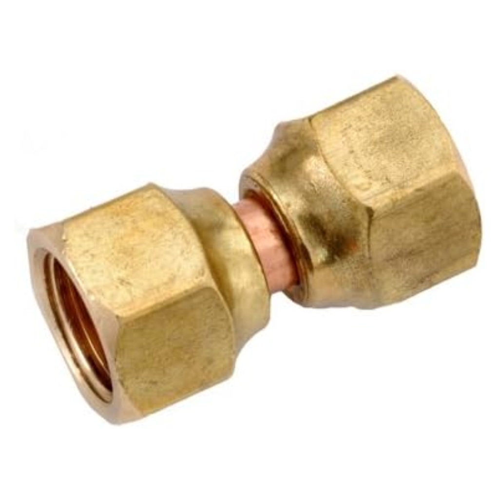 [4503165] JMF 1/4 in. Flare T X 1/4 in. D Brass Swivel Flare Connector