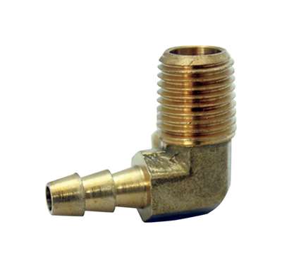 JMF Company Brass 1/4 in. D X 3/8 in. D Hose Barb Elbow 1 Pk