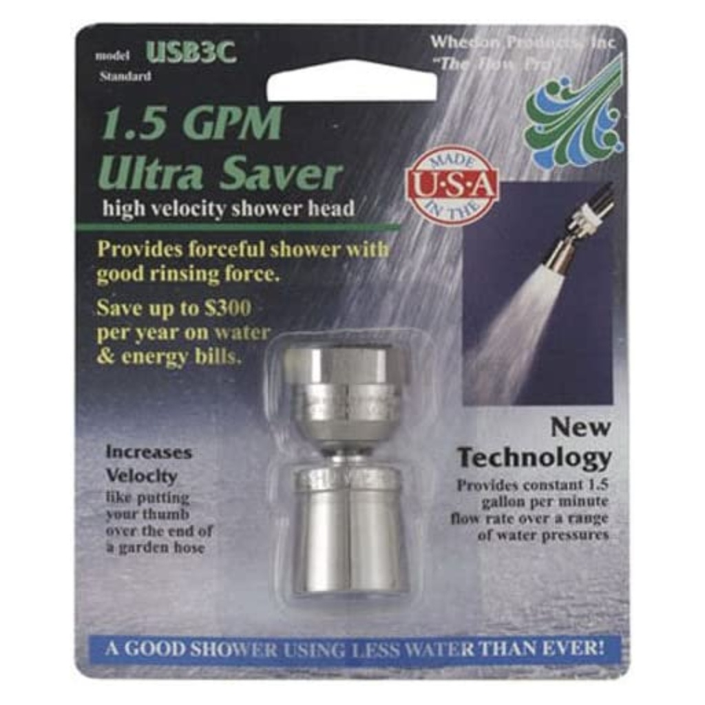 Whedon Chrome Brass 1 Settings Showerhead 1.5 Gpm