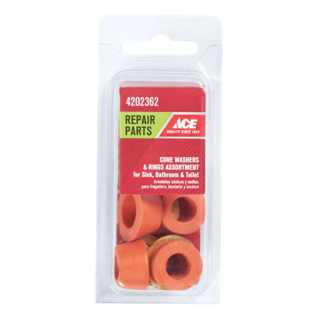 [4202362] Ace Assorted in. D Rubber Cone Washer 8 Pk
