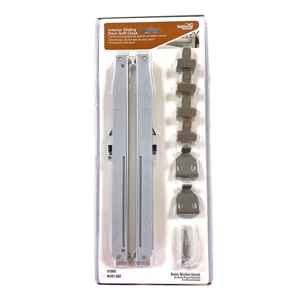 National Hardware Satin Nickel Plastic Sliding Door Hardware Kit