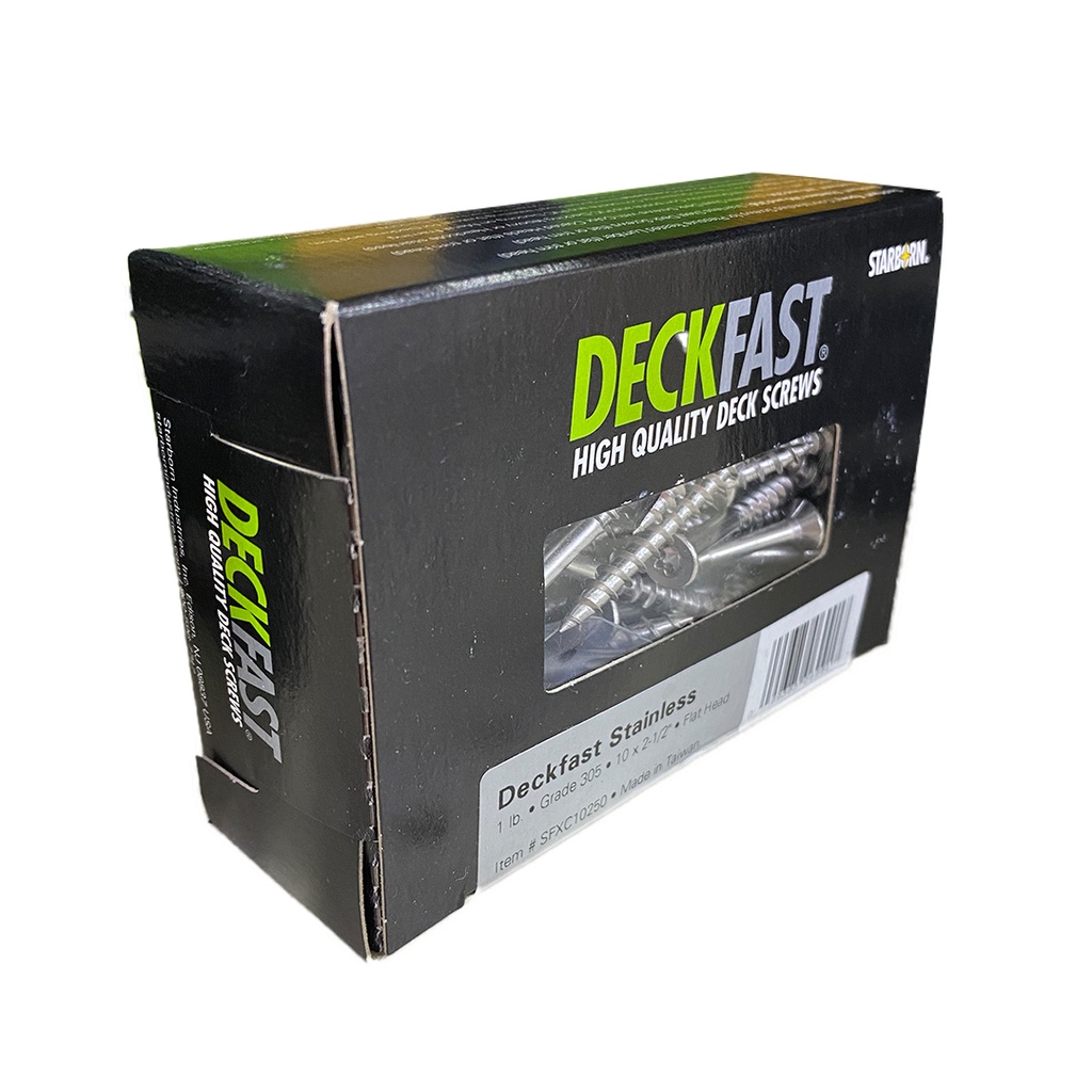 # 10 X 2-1/2" Deckfast Grade 305 Stainless Steel Deck Screws (1 Lb.)
