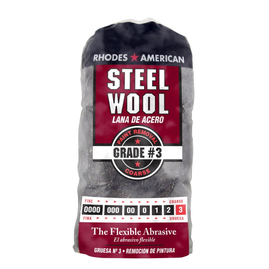 Rhodes American 3 Grade Medium Steel Wool Pad 12 Pack