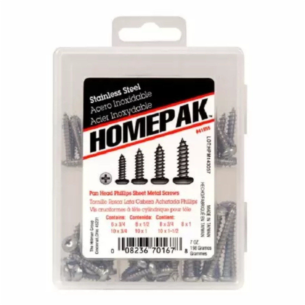 [41954] HILLMAN No. 8 Ga. Phillips Oval Head Sheet Metal Screw Kit