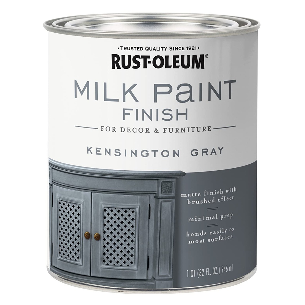 Rust-Oleum Matte Kensington Gray Water-Based Acrylic Milk Paint 1 Qt