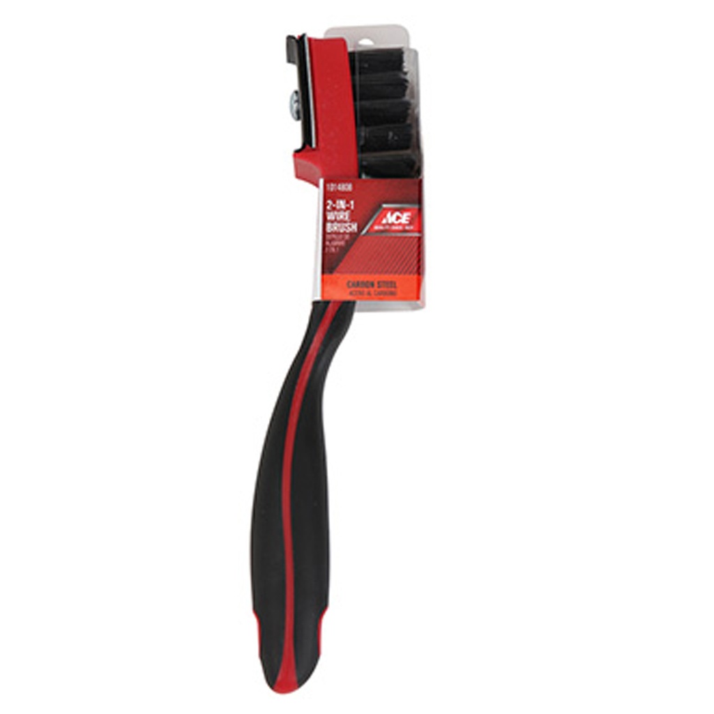 [1014808] Ace 4 in. W X 7 in. L Carbon Steel Wire Brush with Scraper - Total Qty: 6