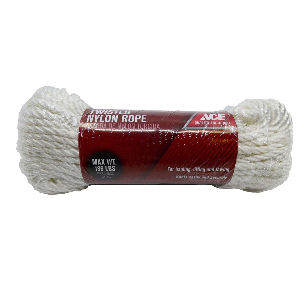 [7809262] Ace 1/4 in. D X 100 Ft. L White Twisted Nylon Rope