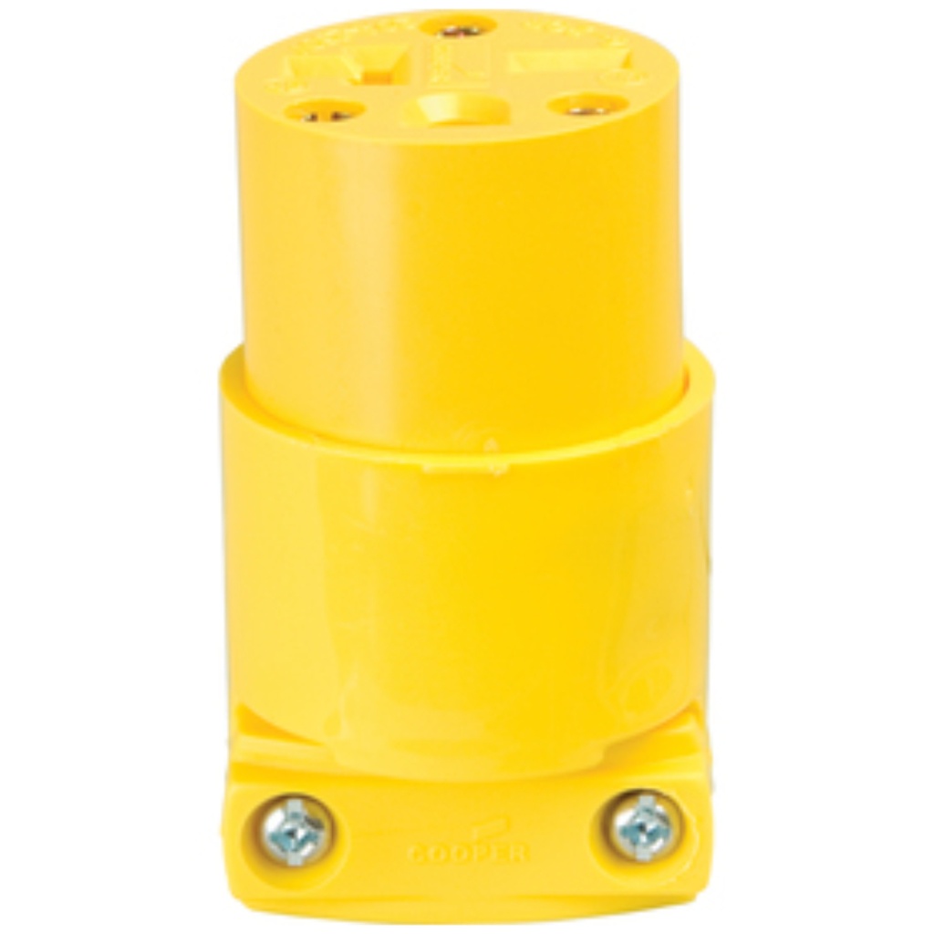 PLUG HEMBRA 3H 20A-250V AMARILLO