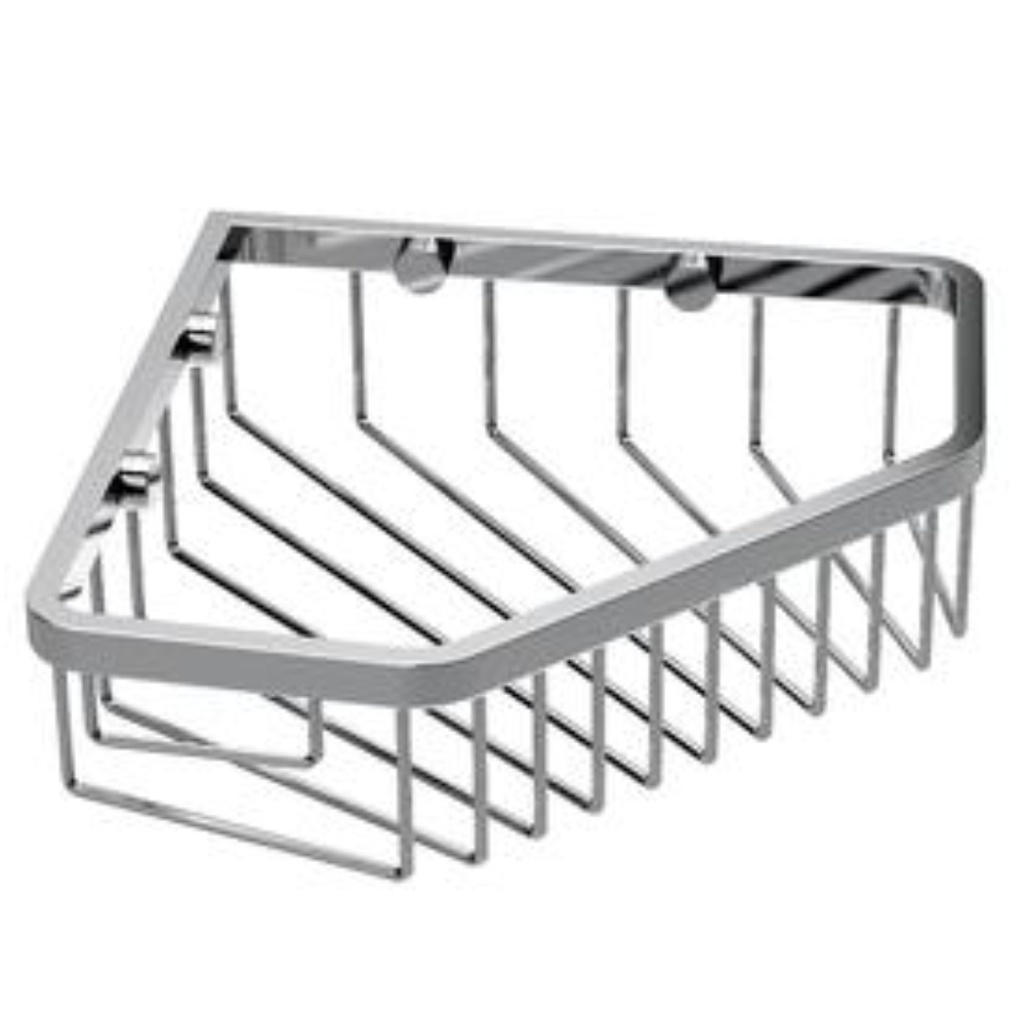 [366001684] Gatco 1499 Corner Shower Basket Chrome Bath and Shower Accessories Shower Accessories Shower Baskets