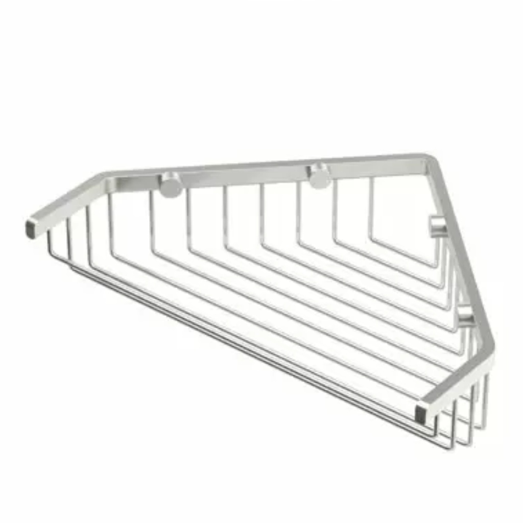 Gatco 1497 Corner Shower Basket Satin Nickel Bath and Shower Accessories Shower Accessories Shower Baskets