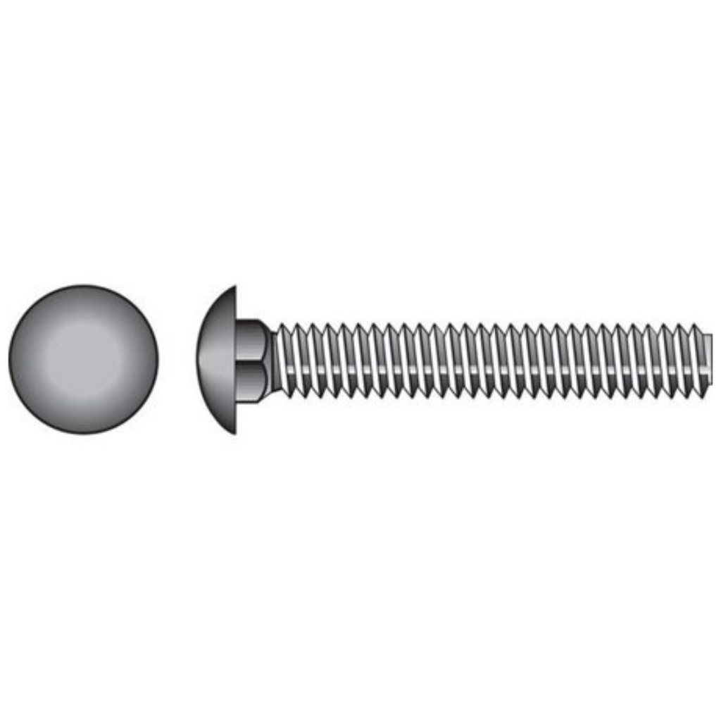 HILLMAN 0.375 in. X 2 in. L Stainless Steel Carriage Bolt 25 Pk