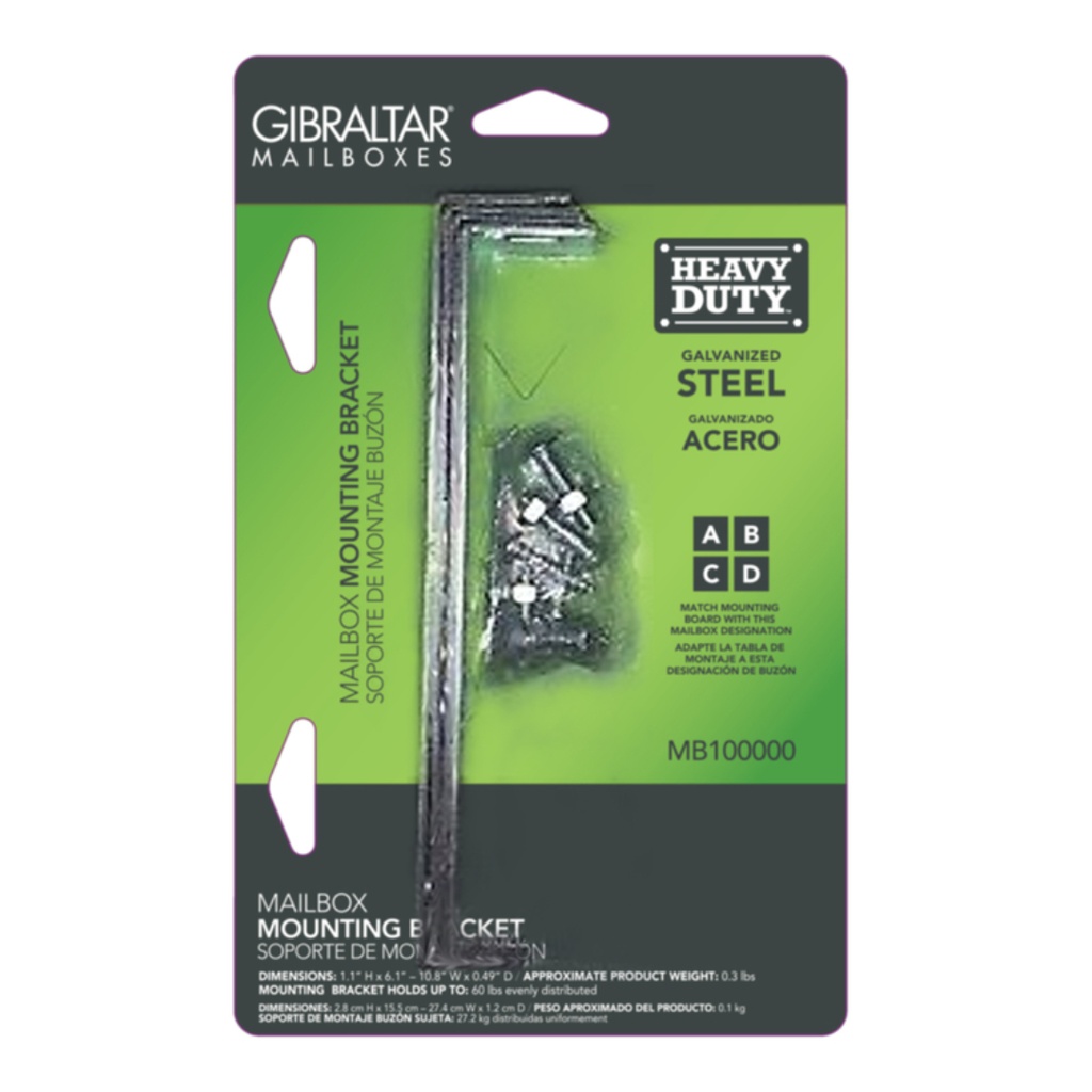 [53646] Architectural Mailboxes Silver Steel Mounting Hardware .074 Ga. 7.875 in. L