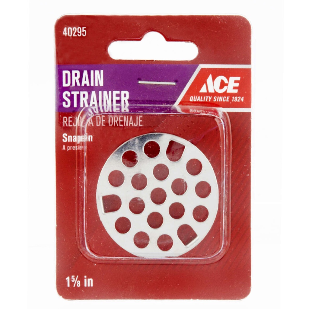 [40295] Ace 1-5/8 in. D Chrome Metal Snap in Grate