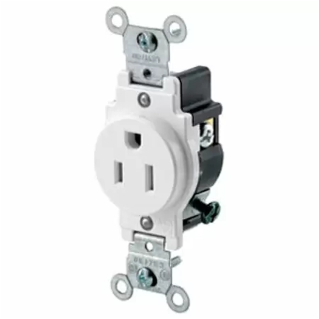 [450008142] 15 Amp 125 V Single Outlet/Receptacle, White (1-Pack) 5015-W
