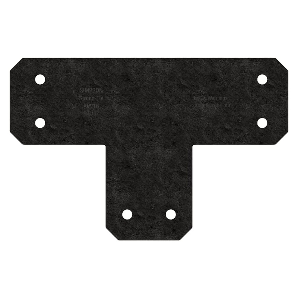 Outdoor Accents Avant Collection ZMAX, Black Powder-Coated T Strap for 6x6 Lumber