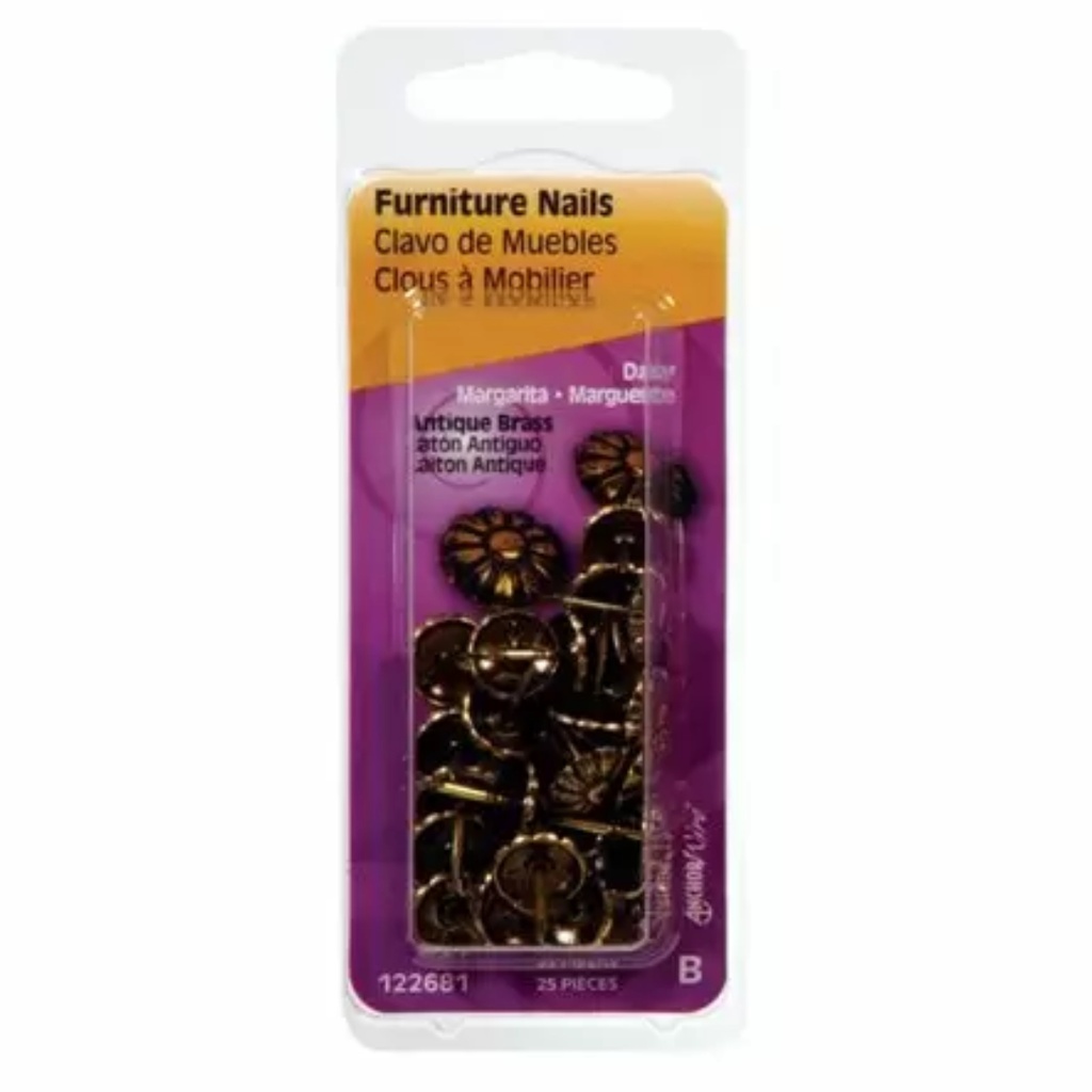 Hillman No. 64 Antique Brass Brass Furniture Nails 25 Pack