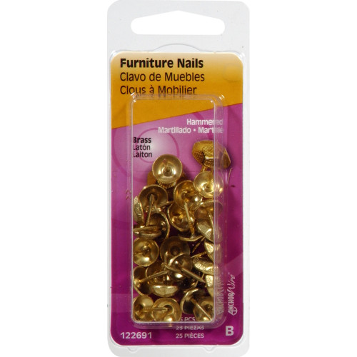 [122691] Hillman 4.88 in. L Furniture Brass-Plated Brass Nail Smooth Shank Hammered