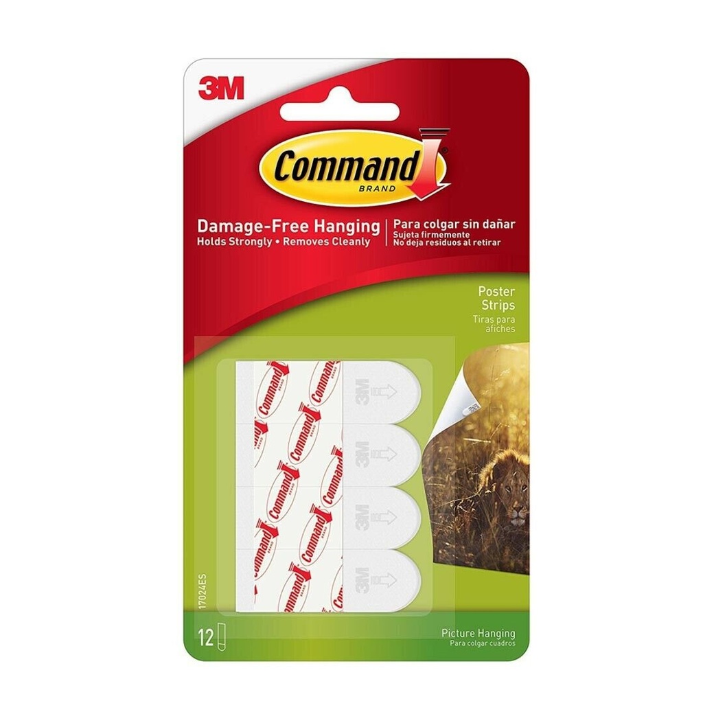 3M 17024 Command Poster Strips 12 Strips