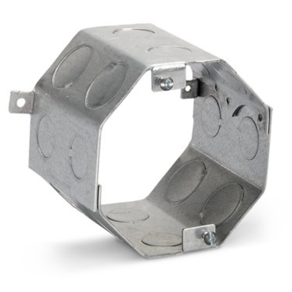 Steel City 54541-1/2&3/4 Concrete Outlet Box, Octagon, Drawn Construction, 4-Inch Diameter by 2-1/2-Inch Depth, Galvanized, 25-Pack