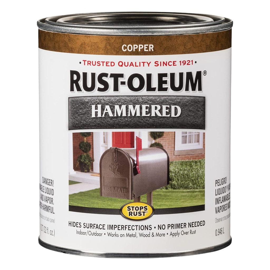 Interior/Exterior Paint, Gloss, Hammered Copper, 1 Qt