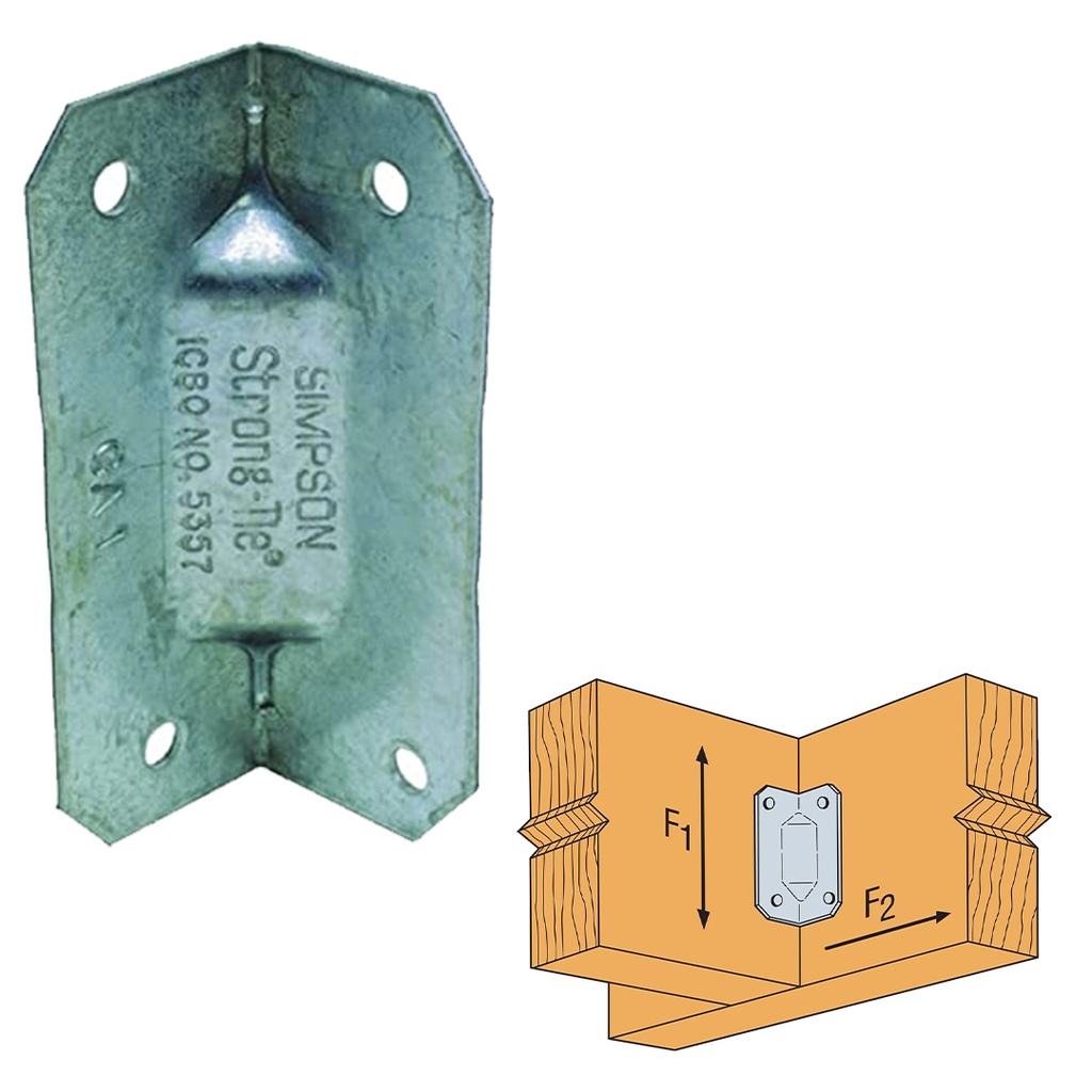 [ANCLAJE076] Simpson Strong-Tie 1 in. W X 2.8 in. L Galvanized Steel Gusset Angle