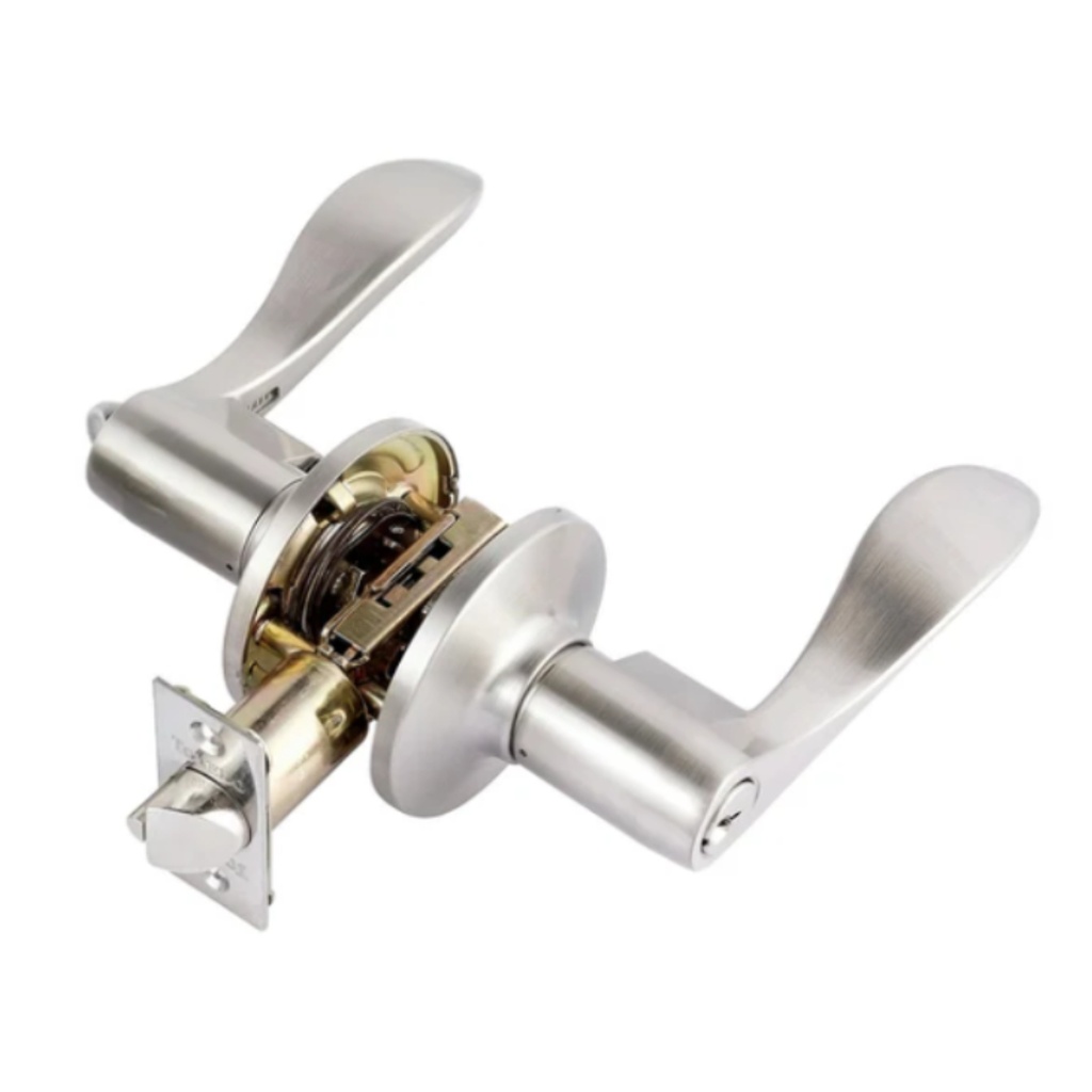 Toledo Fine Locks Double Cylinder Satin Nickel Lever Combo Set