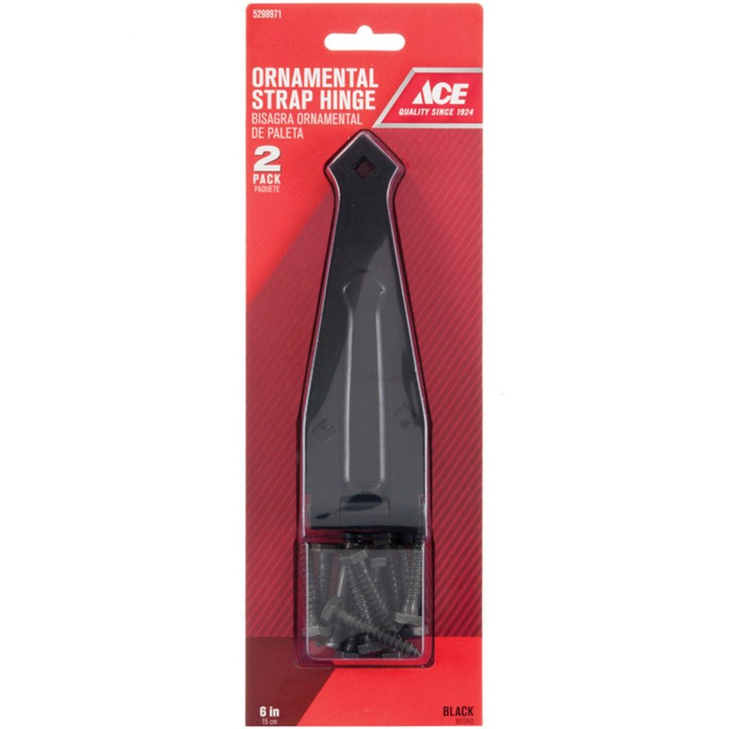 Ace 6 in. L Steel Ornamental Strap Hinge 2 Pk