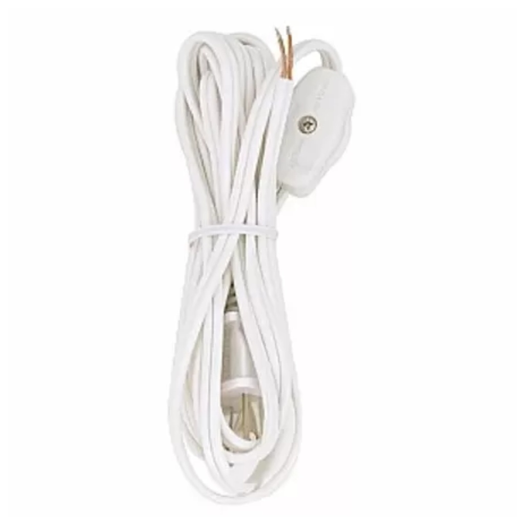 SATCO 8' WHITE CORD SWITCH PLUG