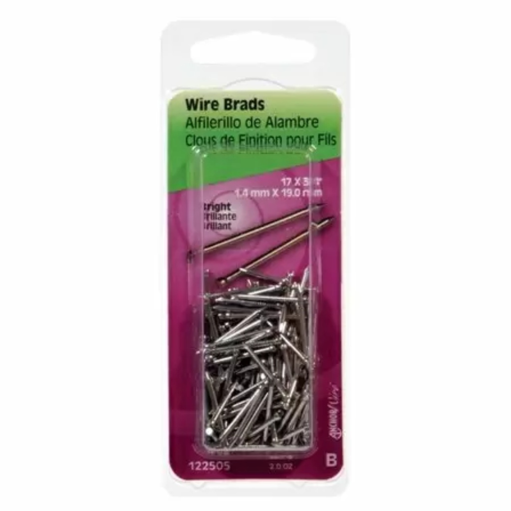 Hillman 17 Ga. X 3/4 in. L Bright Steel Brad Nails 1 Pack 2 Oz.