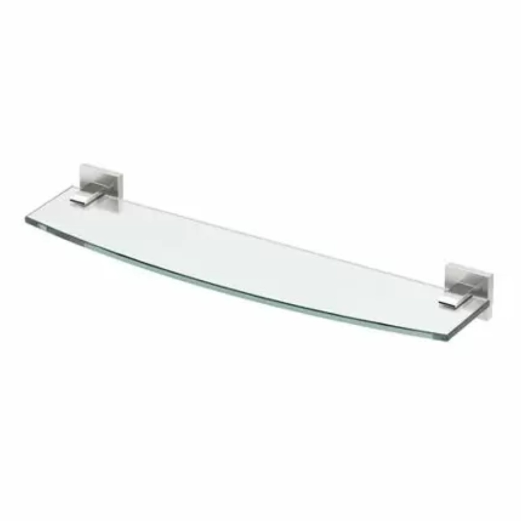 Elevate Vanity Glass Shelf, Satin Nickel