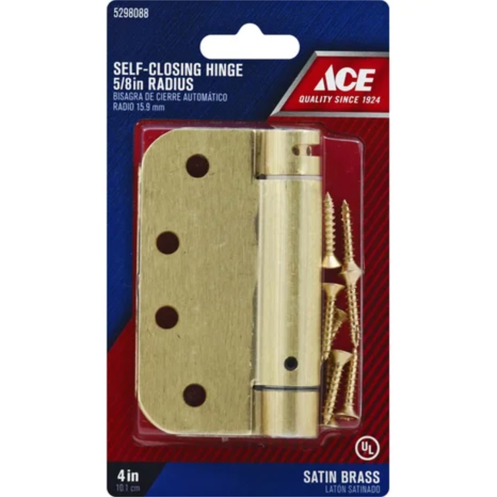 Ace 4 in. L Satin Brass Self Closing Hinge 1 Pk