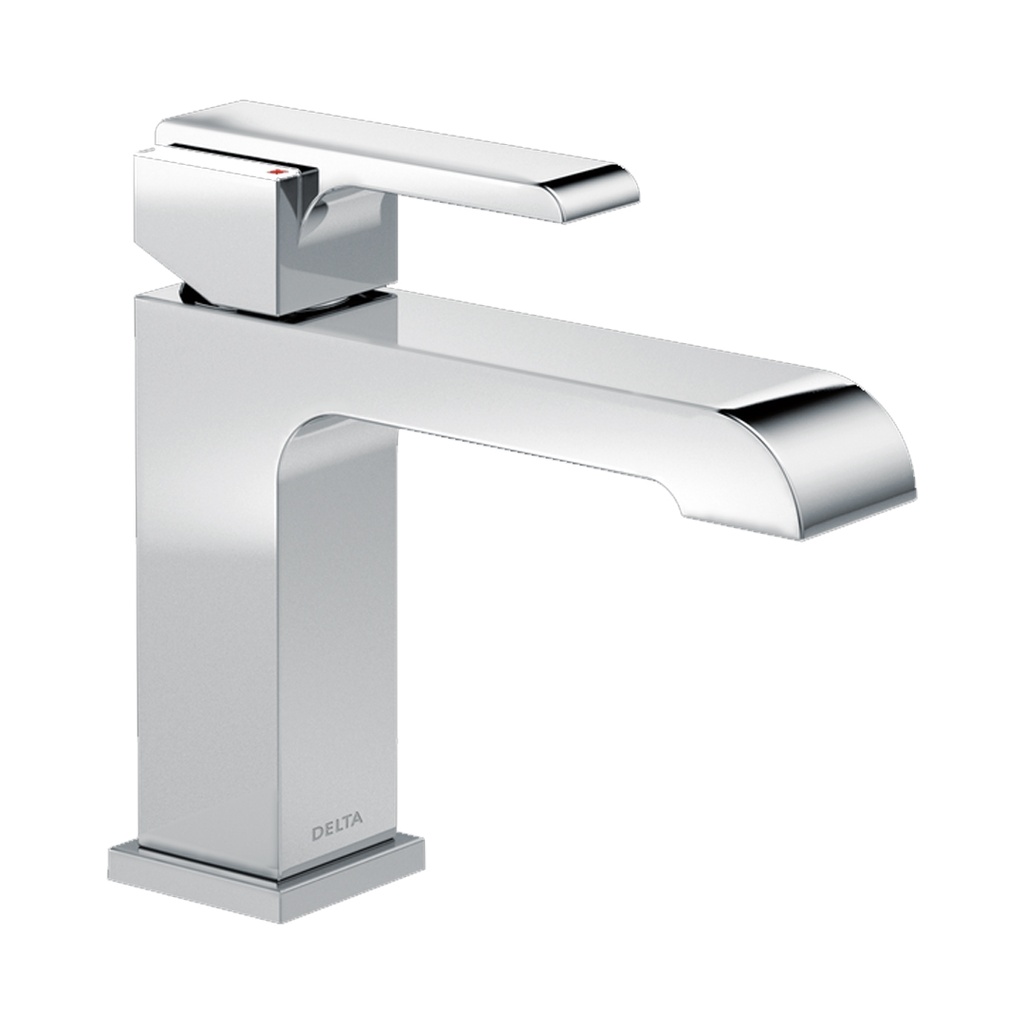 Delta 567LF-PP Modern 1.2 GPM Single Hole Bathroom Faucet with Push Pop-up Drain Assembly - Includes Lifetime Warranty Chrome Faucet Bathroom Sink