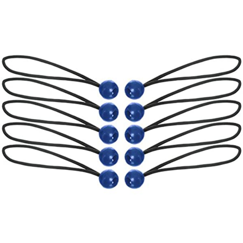 [8107807] Keeper Black/Blue Bungee Ball Cord 12 in. L X 0.1565 in. 10 Pk