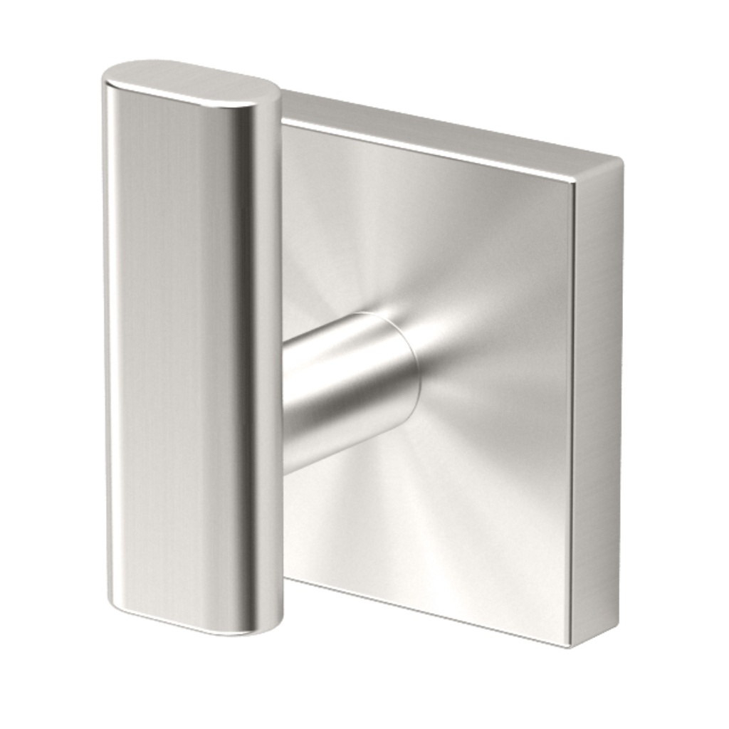 [366001795] Gatco 4055 Elevate Single Robe Hook Satin Nickel Bathroom Hardware and Accessories Bathroom Hardware Robe Hooks